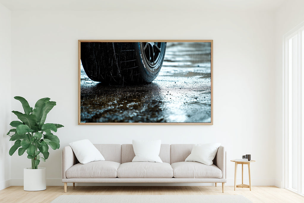 F1 Tire Tread Macro Noir Print on Stretched Canvas — Heartfelt Warm Gallery for the Living Room, Gift for the Art Lover in Your Life — f1-tire-tread-macro-noir-living-room-wall-art.jpg
