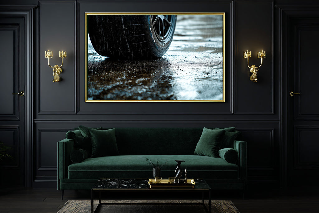 F1 Tire Tread Macro Noir Print on Stretched Canvas — Heartfelt Warm Gallery for the Living Room, Gift for the Art Lover in Your Life — f1-tire-tread-macro-noir-office-wall-art.jpg