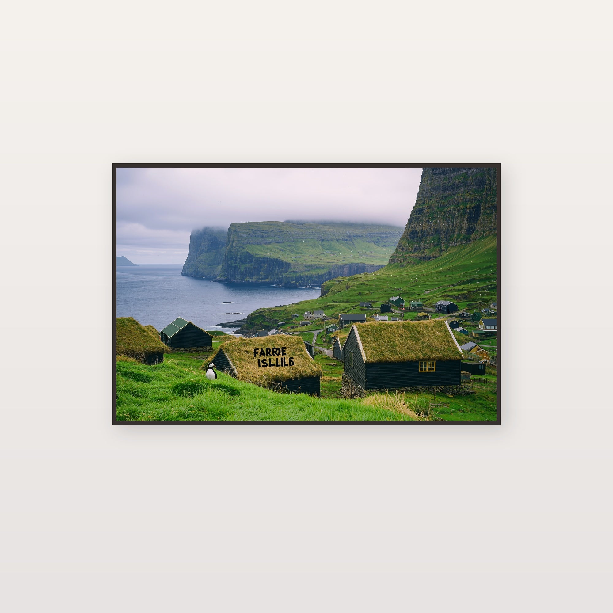 Faroe Islands Canvas Wall Art | Vintage Travel Poster Print, Nordic Decor, Stretched Canvas — faroe-islands-vintage-poster-canvas-print.jpg