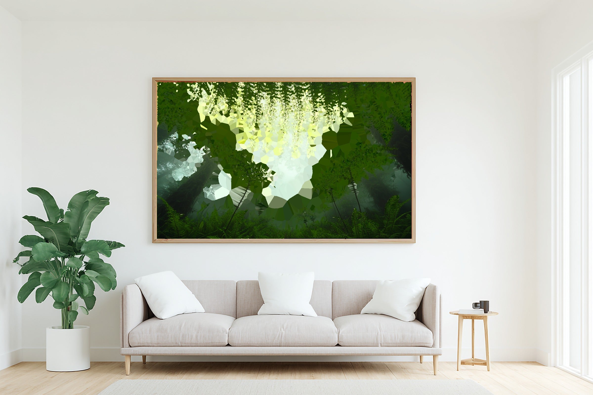 Hand-picked Fern Botanical Arch Giclée Print — Warm Glowing Midnight for the Bedroom, Ready-to-Hang Aurora Chaser Next Door Gift — fern-botanical-arch-living-room-wall-art.jpg