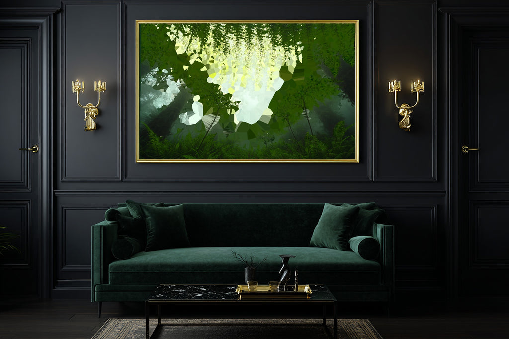 Hand-picked Fern Botanical Arch Giclée Print — Warm Glowing Midnight for the Bedroom, Ready-to-Hang Aurora Chaser Next Door Gift — fern-botanical-arch-office-wall-art.jpg
