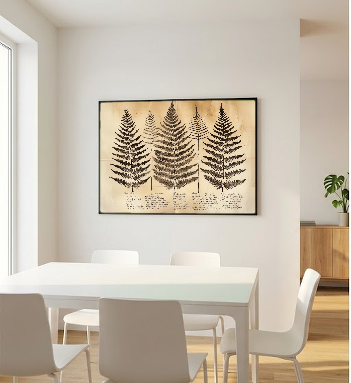 Fern Species Canvas Wall Art | Sepia Botanical Study Print, Victorian Naturalist Decor, Stretched Canvas — fern-species-sepia-study-bedroom-wall-art.jpg