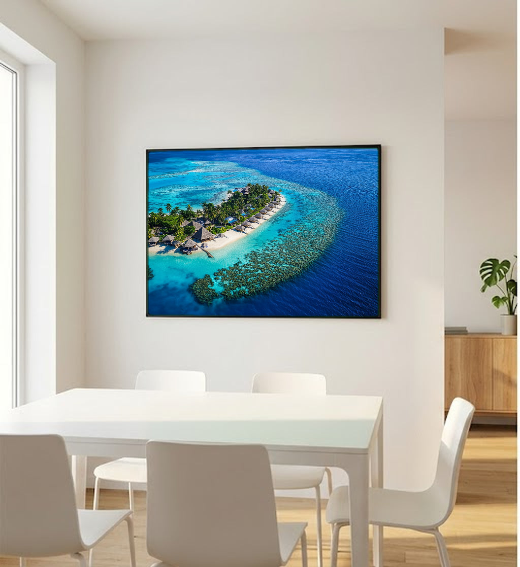Fiji Canvas Wall Art | Tropical Island Paradise Print, Coastal Decor, South Pacific, Stretched Canvas — fiji-cloud9-bedroom-wall-art.jpg