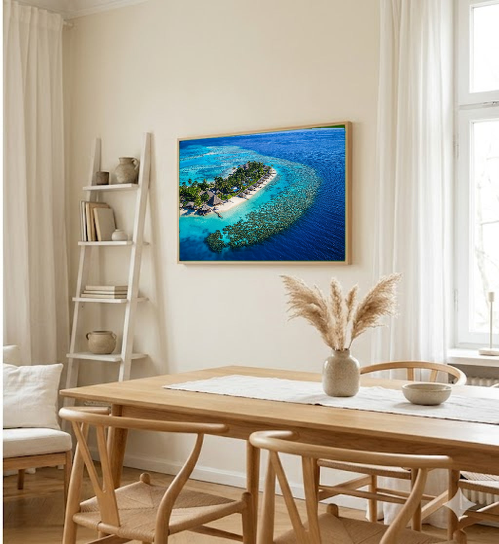 Fiji Canvas Wall Art | Tropical Island Paradise Print, Coastal Decor, South Pacific, Stretched Canvas — fiji-cloud9-dining-room-wall-art.jpg