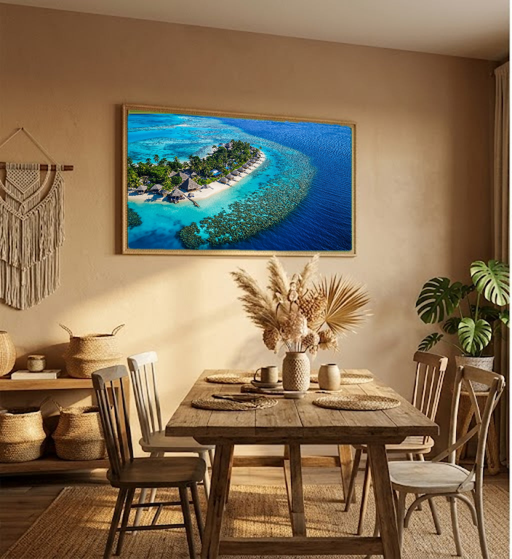 Fiji Canvas Wall Art | Tropical Island Paradise Print, Coastal Decor, South Pacific, Stretched Canvas — fiji-cloud9-hallway-wall-art.jpg