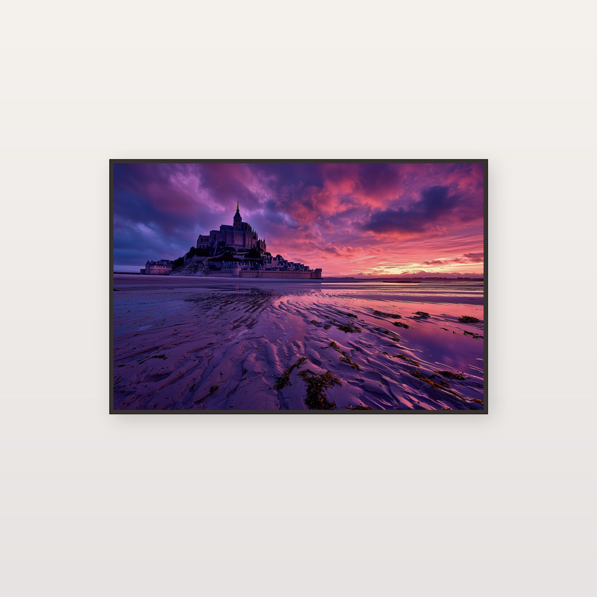Mont Saint Michel Canvas Wall Art | France Abbey Island Print, Normandy Decor, European Landmark, Stretched Canvas — france-mont-st-michel-canvas-print.jpg