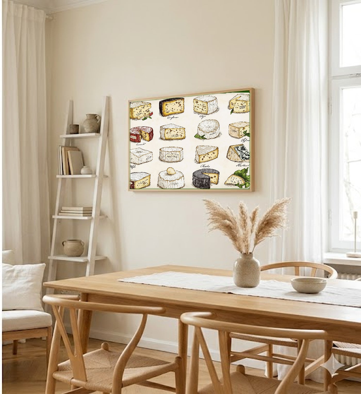 French Cheese Canvas Wall Art | Vintage Chart Print, Kitchen Foodie Decor, Stretched Canvas — french-cheese-vintage-chart-dining-room-wall-art.jpg