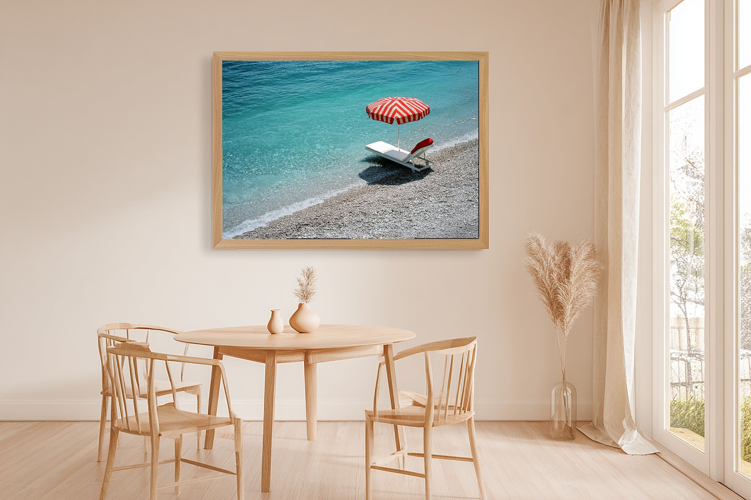 Sunlit Palm French Riviera Chair Canvas Wall Art — Warm Print for the Sunroom, A Gift the Island-Loving Friend Will Adore — french-riviera-chair-dining-room-wall-art.jpg