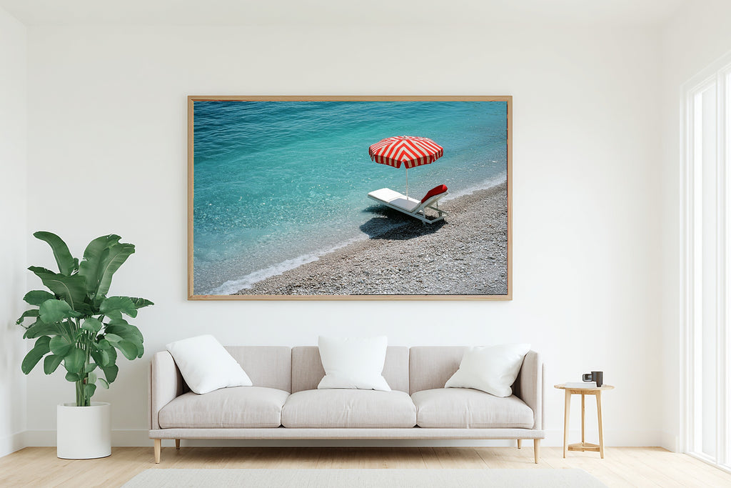 Sunlit Palm French Riviera Chair Canvas Wall Art — Warm Print for the Sunroom, A Gift the Island-Loving Friend Will Adore — french-riviera-chair-living-room-wall-art.jpg