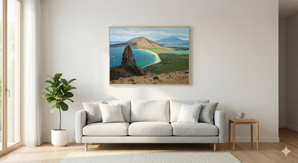Galapagos Islands Canvas Wall Art | Ecuador Wildlife Print, Tropical Nature, Coastal Decor, Stretched Canvas — galapagos-islands-living-room-wall-art.jpg