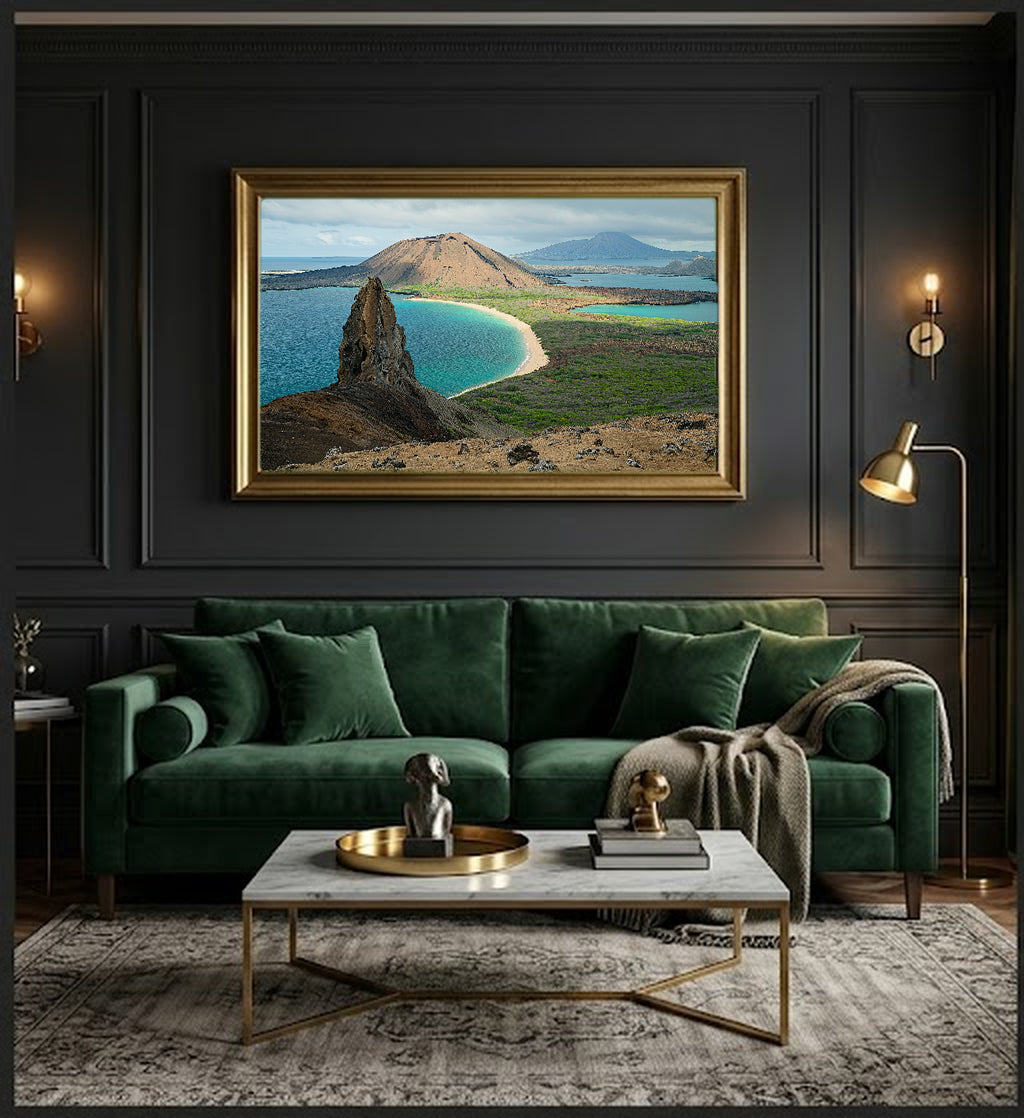 Galapagos Islands Canvas Wall Art | Ecuador Wildlife Print, Tropical Nature, Coastal Decor, Stretched Canvas — galapagos-islands-office-wall-art.jpg
