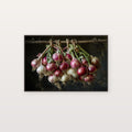 Garlic Onion Braid Canvas Wall Art | Dutch Master Kitchen Print, Farmhouse Foodie Decor, Stretched Canvas — garlic-onion-braid-still-canvas-print.jpg