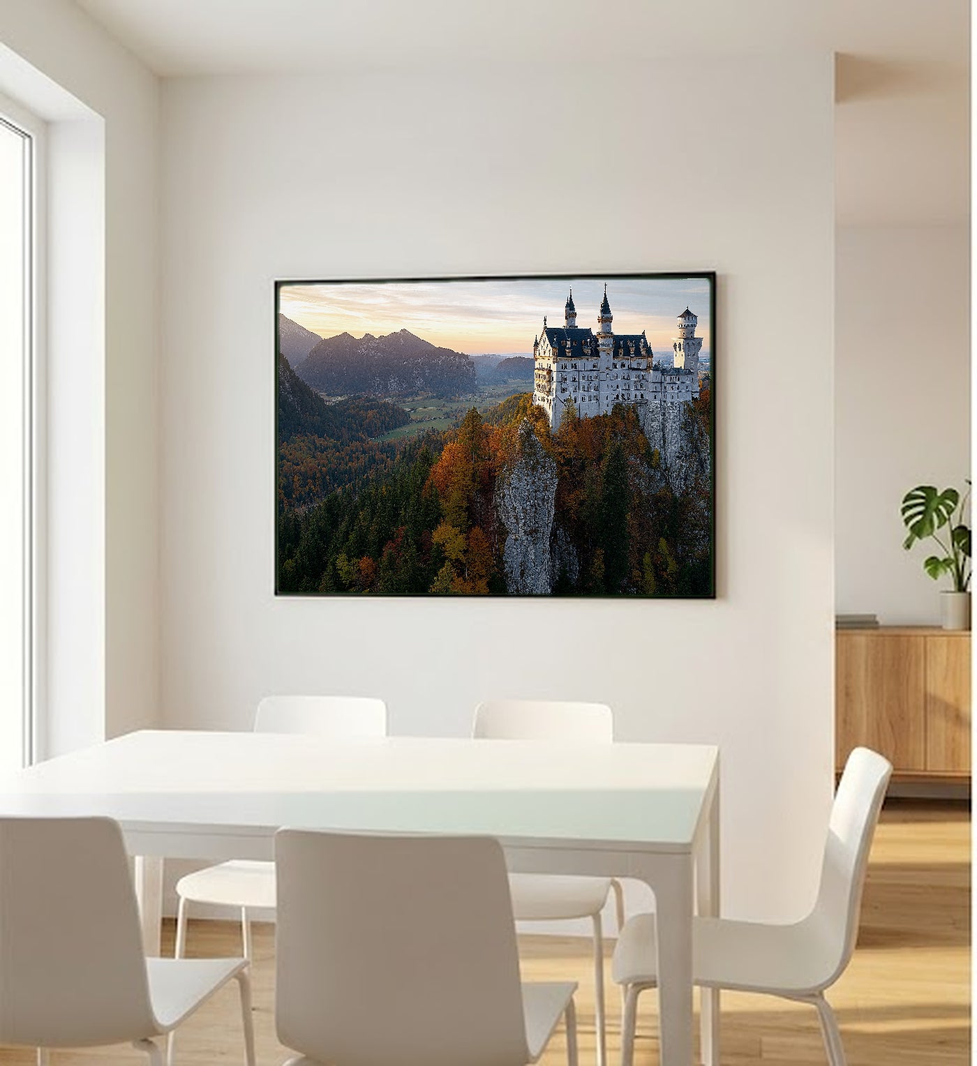 Neuschwanstein Castle Canvas Wall Art | Bavaria Germany Print, Fairy Tale Decor, European Landmark, Stretched Canvas — germany-neuschwanstein-bedroom-wall-art.jpg