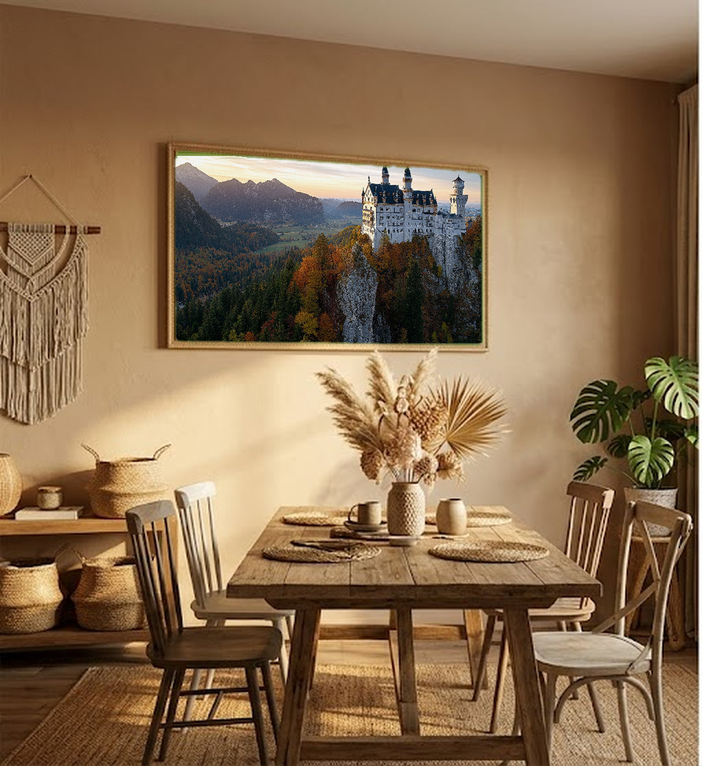 Neuschwanstein Castle Canvas Wall Art | Bavaria Germany Print, Fairy Tale Decor, European Landmark, Stretched Canvas — germany-neuschwanstein-hallway-wall-art.jpg