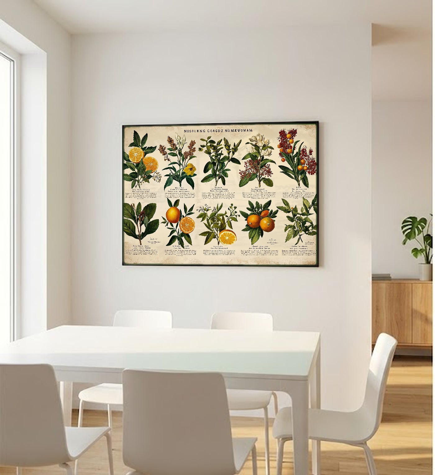 Gin Botanicals Canvas Wall Art | Vintage Chart Print, Bar Cart Mixology Decor, Stretched Canvas — gin-botanicals-chart-bedroom-wall-art.jpg