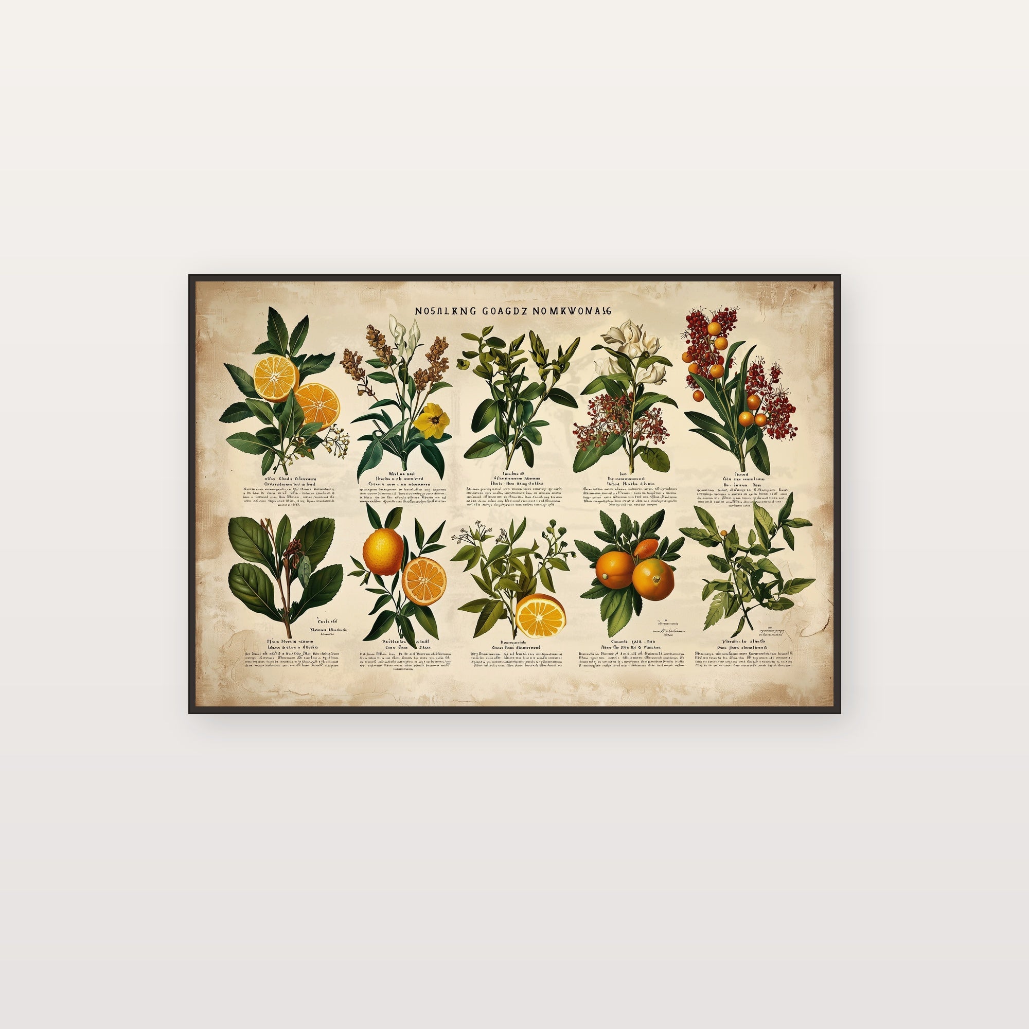 Gin Botanicals Canvas Wall Art | Vintage Chart Print, Bar Cart Mixology Decor, Stretched Canvas — gin-botanicals-chart-canvas-print.jpg
