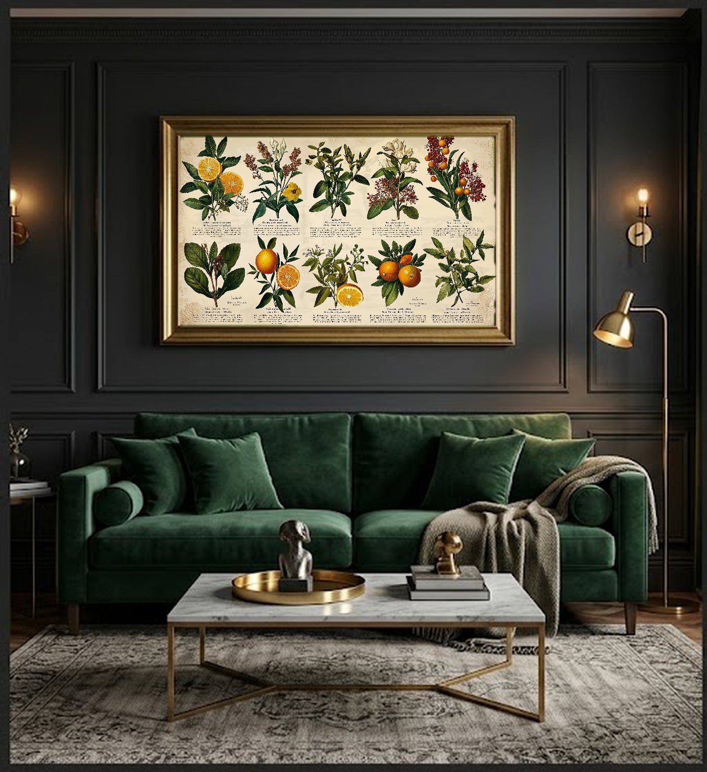 Gin Botanicals Canvas Wall Art | Vintage Chart Print, Bar Cart Mixology Decor, Stretched Canvas — gin-botanicals-chart-office-wall-art.jpg