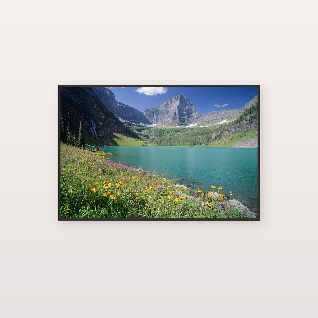 Glacier National Park Canvas Wall Art | Grinnell Lake Print, Montana Mountains, Nature Decor, Stretched Canvas — glacier-grinnell-canvas-print.jpg