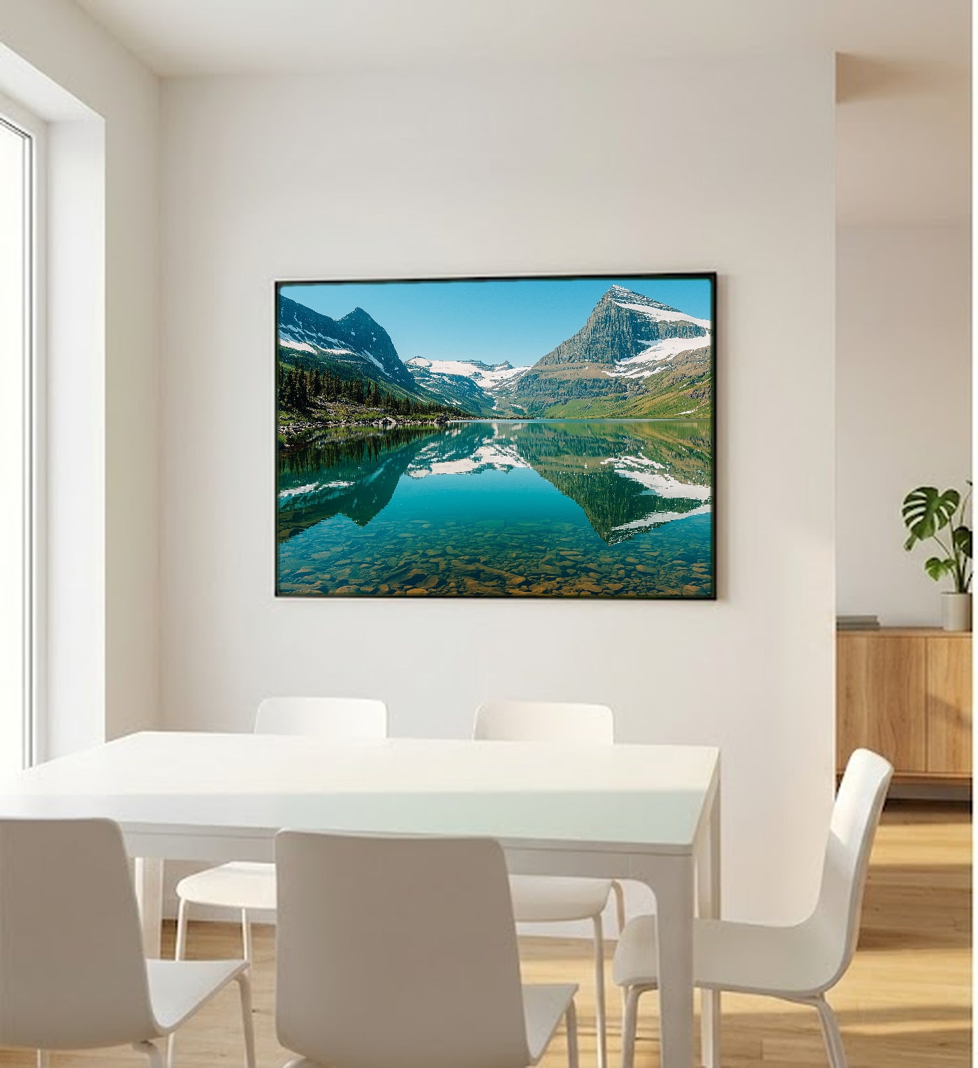 Glacier National Park Canvas Wall Art | Retro Travel Poster Print, Vintage Mountain Decor, Stretched Canvas — glacier-national-retro-poster-bedroom-wall-art.jpg