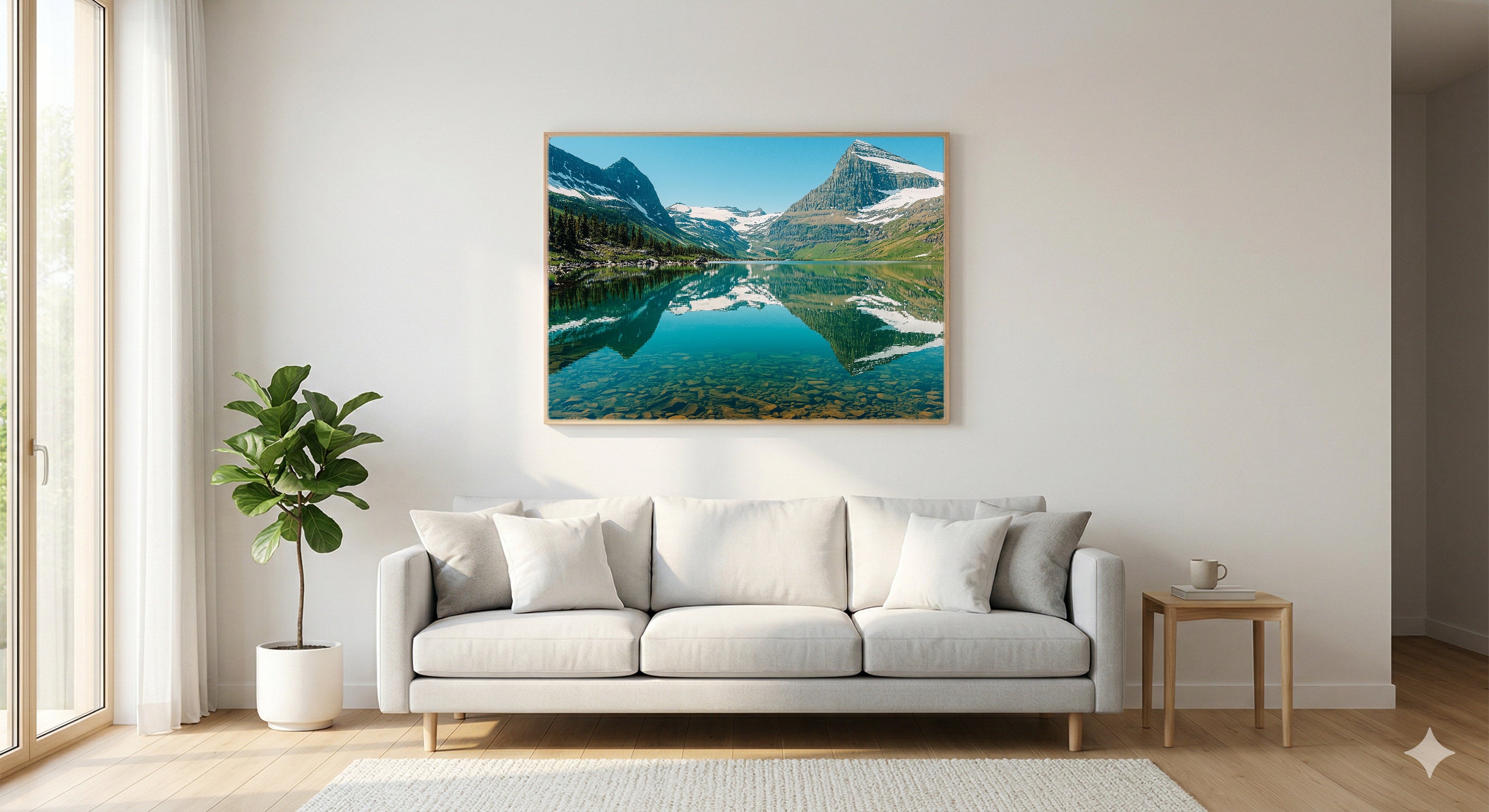 Glacier National Park Canvas Wall Art | Retro Travel Poster Print, Vintage Mountain Decor, Stretched Canvas — glacier-national-retro-poster-living-room-wall-art.jpg