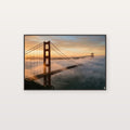 Golden Gate Bridge Canvas Wall Art - San Francisco Fog Print, Iconic Landmark, City Decor, Stretched Canvas — golden gate fog canvas print