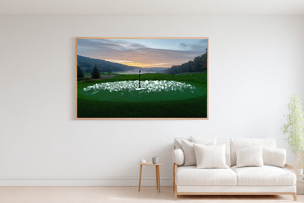 Soft Painterly Golf Course Sunrise Art Print — Warm Decor for the Living Room, Stretched Canvas the Art Lover in Your Life Will Love — golf-course-sunrise-bedroom-wall-art.jpg
