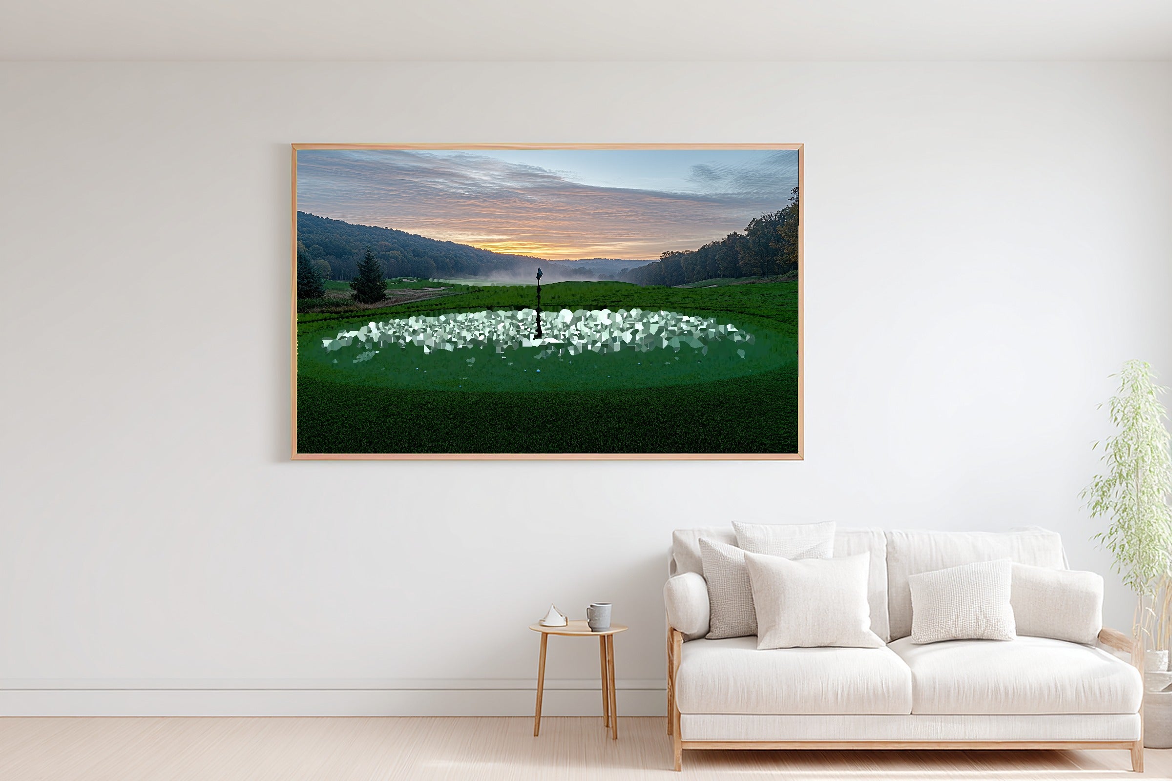 Soft Painterly Golf Course Sunrise Art Print — Warm Decor for the Living Room, Stretched Canvas the Art Lover in Your Life Will Love — golf-course-sunrise-bedroom-wall-art.jpg