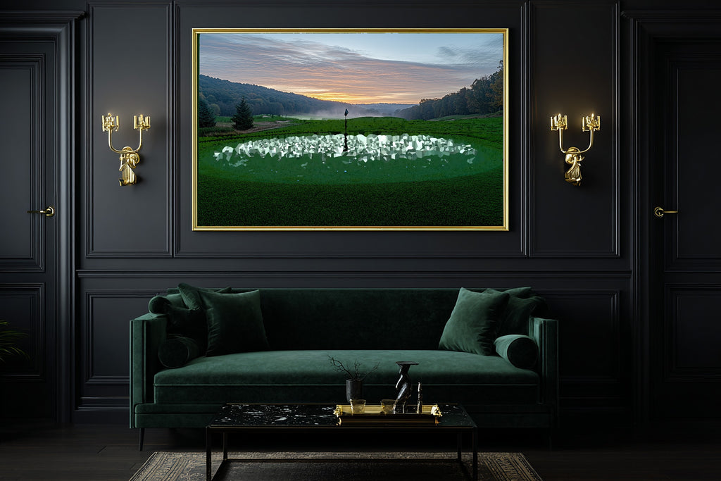 Soft Painterly Golf Course Sunrise Art Print — Warm Decor for the Living Room, Stretched Canvas the Art Lover in Your Life Will Love — golf-course-sunrise-office-wall-art.jpg