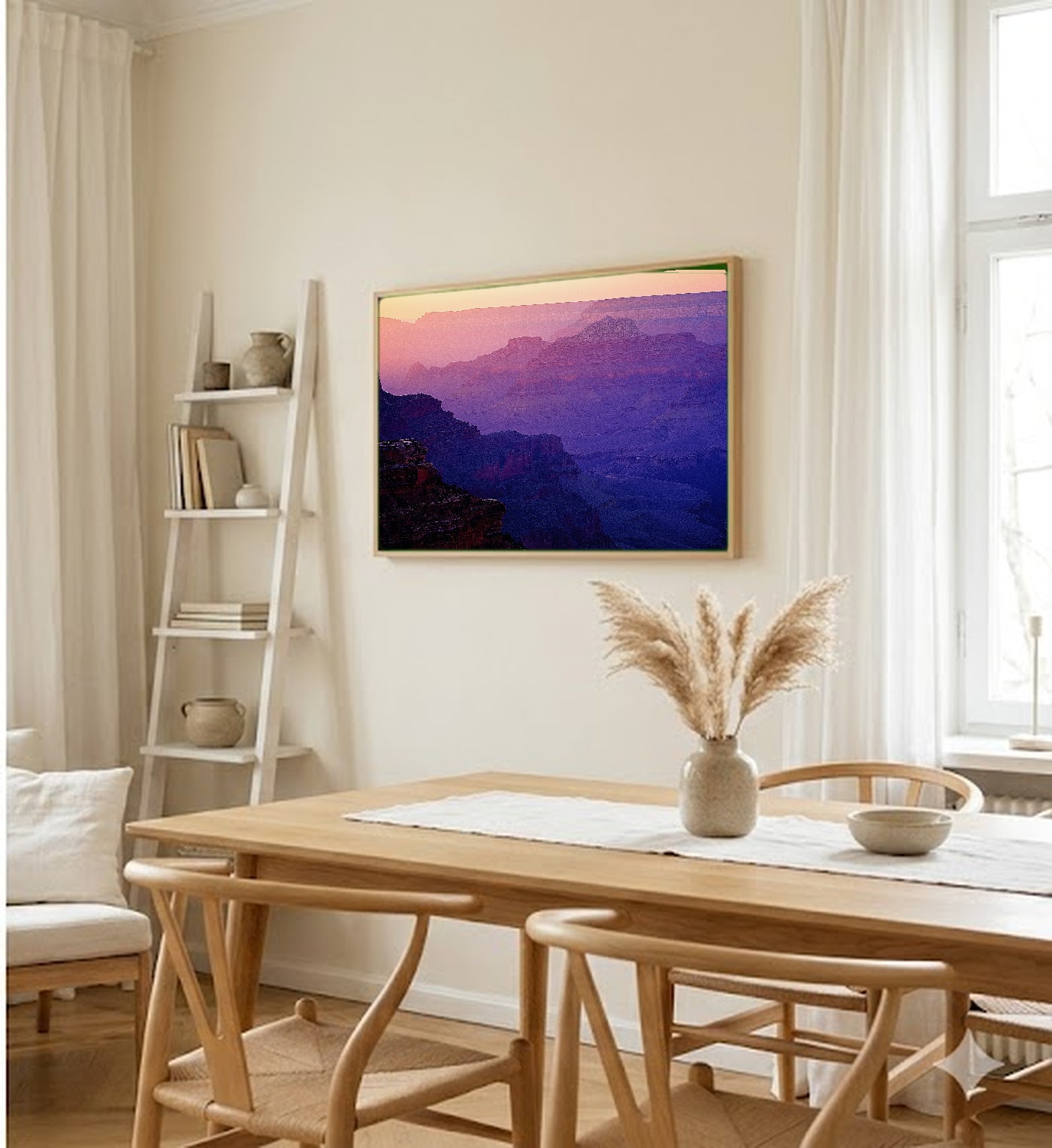 Grand Canyon Canvas Wall Art | Retro Travel Poster Print, 70s National Park Decor, Stretched Canvas — grand-canyon-retro-poster-dining-room-wall-art.jpg