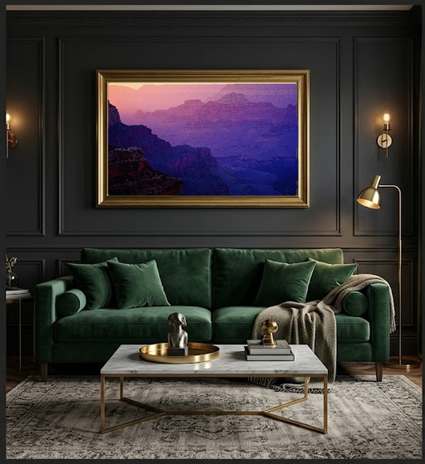 Grand Canyon Canvas Wall Art | Retro Travel Poster Print, 70s National Park Decor, Stretched Canvas — grand-canyon-retro-poster-office-wall-art.jpg