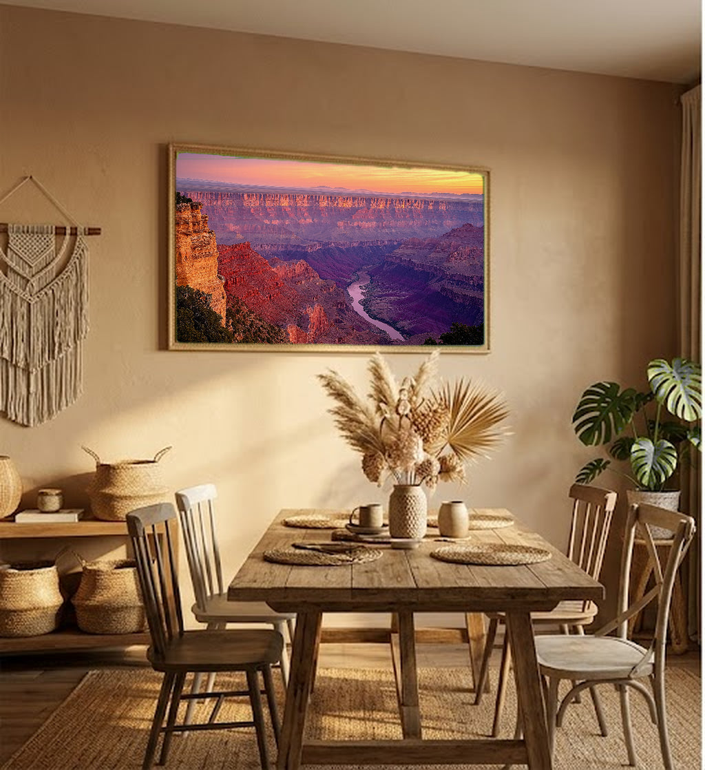 Grand Canyon Canvas Wall Art | Arizona Sunrise Print, Desert Landscape, Southwest Decor, Stretched Canvas — grand-canyon-sunrise-hallway-wall-art.jpg