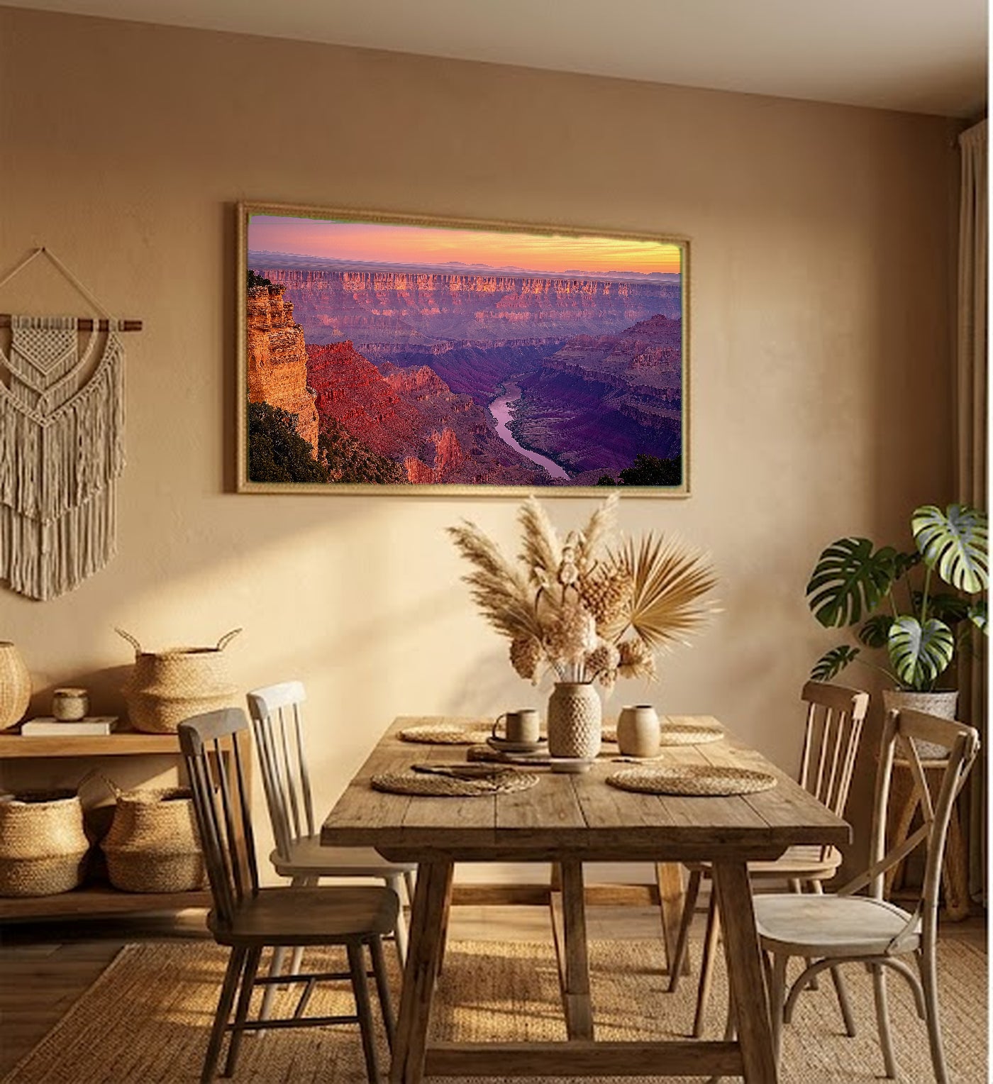 Grand Canyon Canvas Wall Art | Arizona Sunrise Print, Desert Landscape, Southwest Decor, Stretched Canvas — grand-canyon-sunrise-hallway-wall-art.jpg
