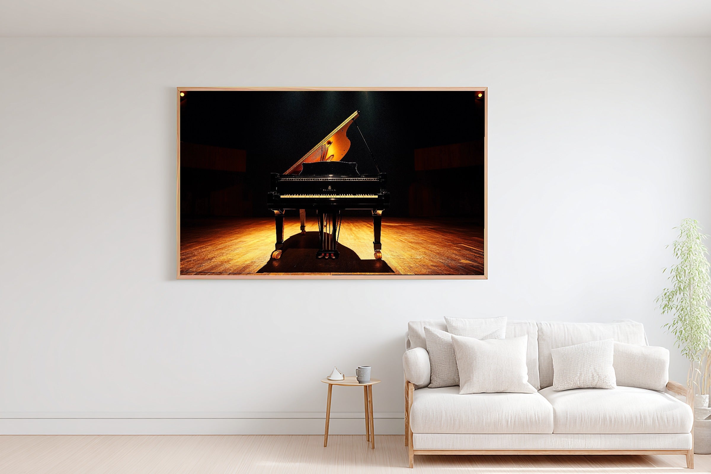 Warm Grand Piano Stage Moody — Dreamy Timeless Wall Art, Warm Living Room Decor, Stretched Canvas, Ready to Hang — grand-piano-stage-moody-bedroom-wall-art.jpg