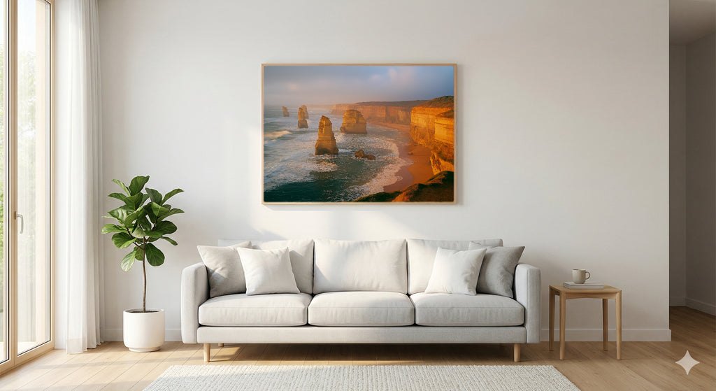 Great Ocean Road Canvas Wall Art | Twelve Apostles Australia Print, Coastal Decor, Stretched Canvas — great-ocean-road-living-room-wall-art.jpg