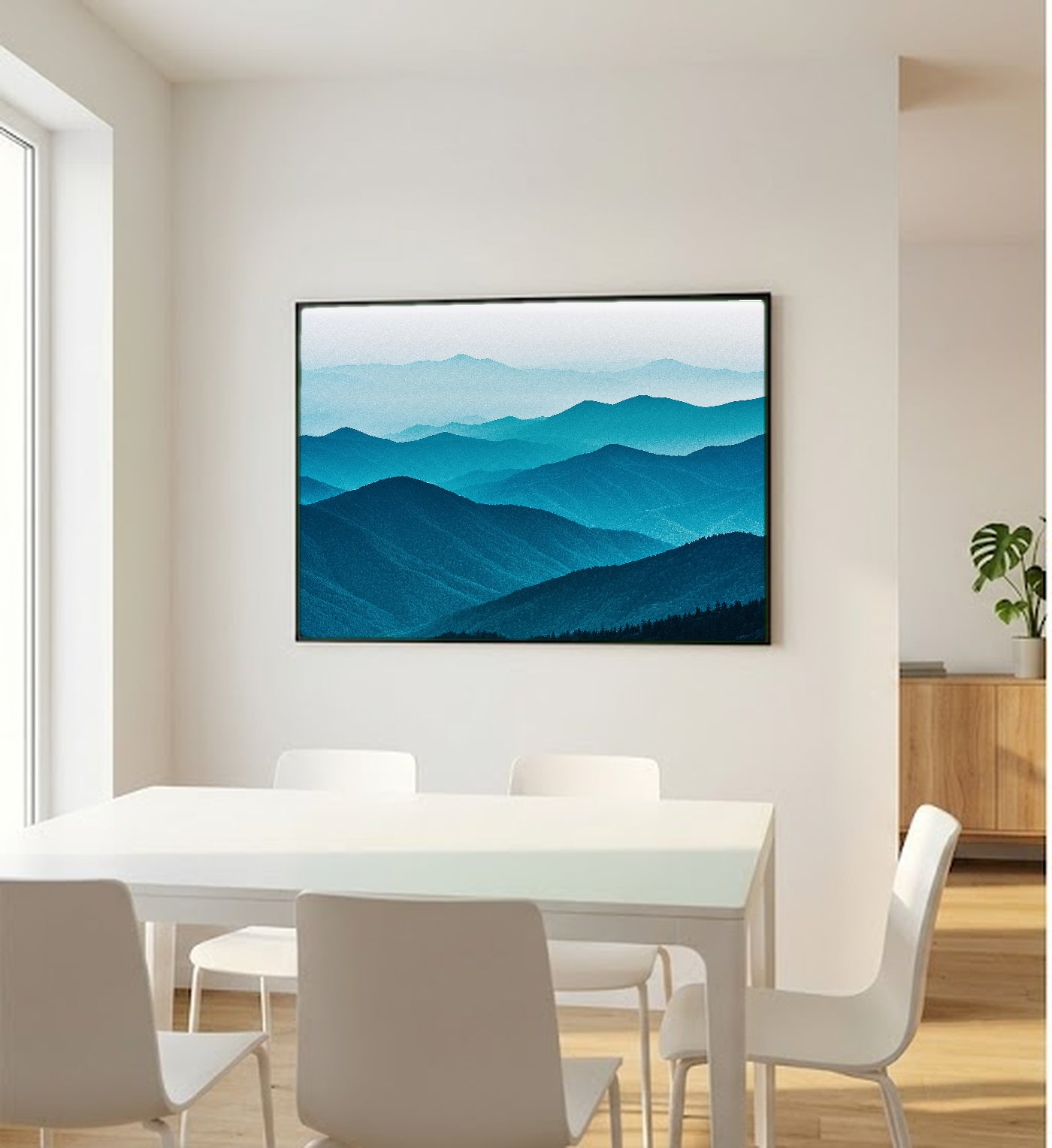 Great Smoky Mountains Canvas Wall Art | Retro Travel Poster Print, Appalachian Decor, Stretched Canvas — great-smoky-retro-poster-bedroom-wall-art.jpg