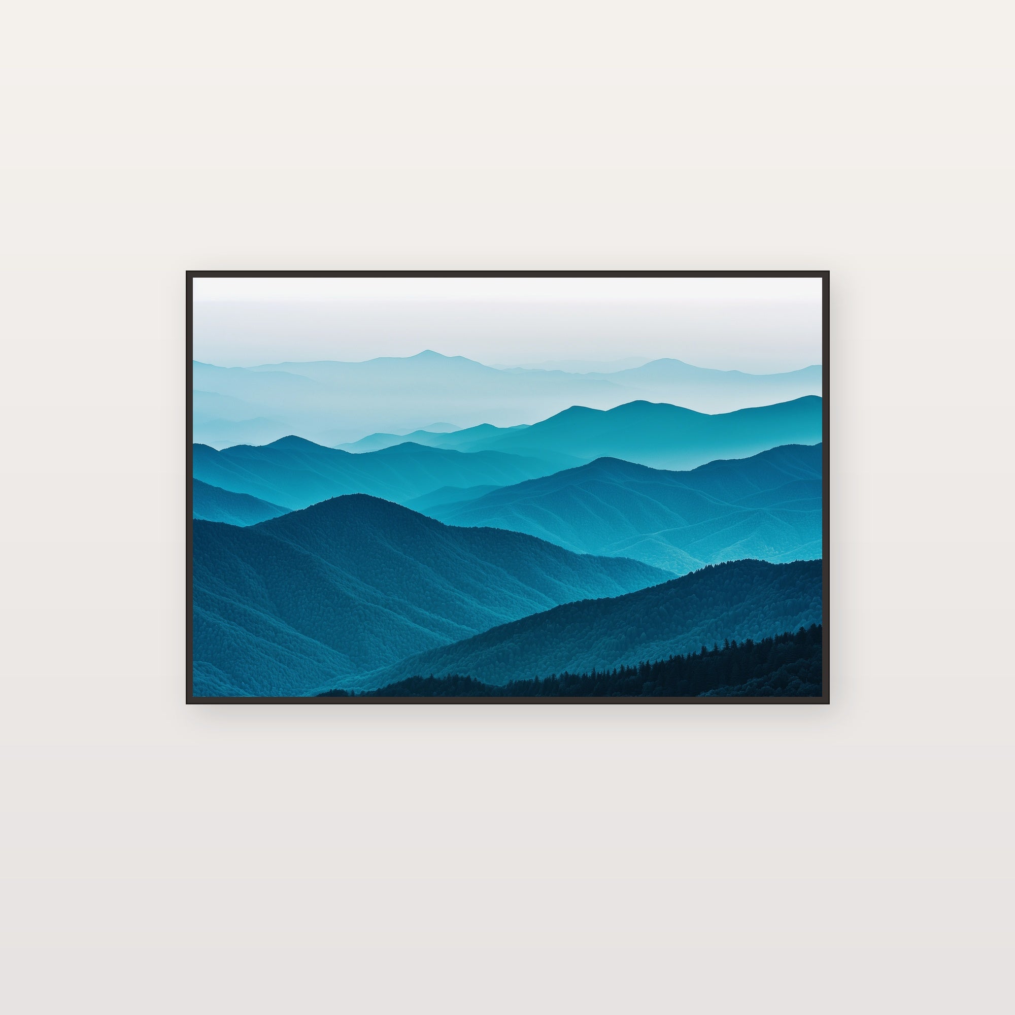 Great Smoky Mountains Canvas Wall Art | Retro Travel Poster Print, Appalachian Decor, Stretched Canvas — great-smoky-retro-poster-canvas-print.jpg