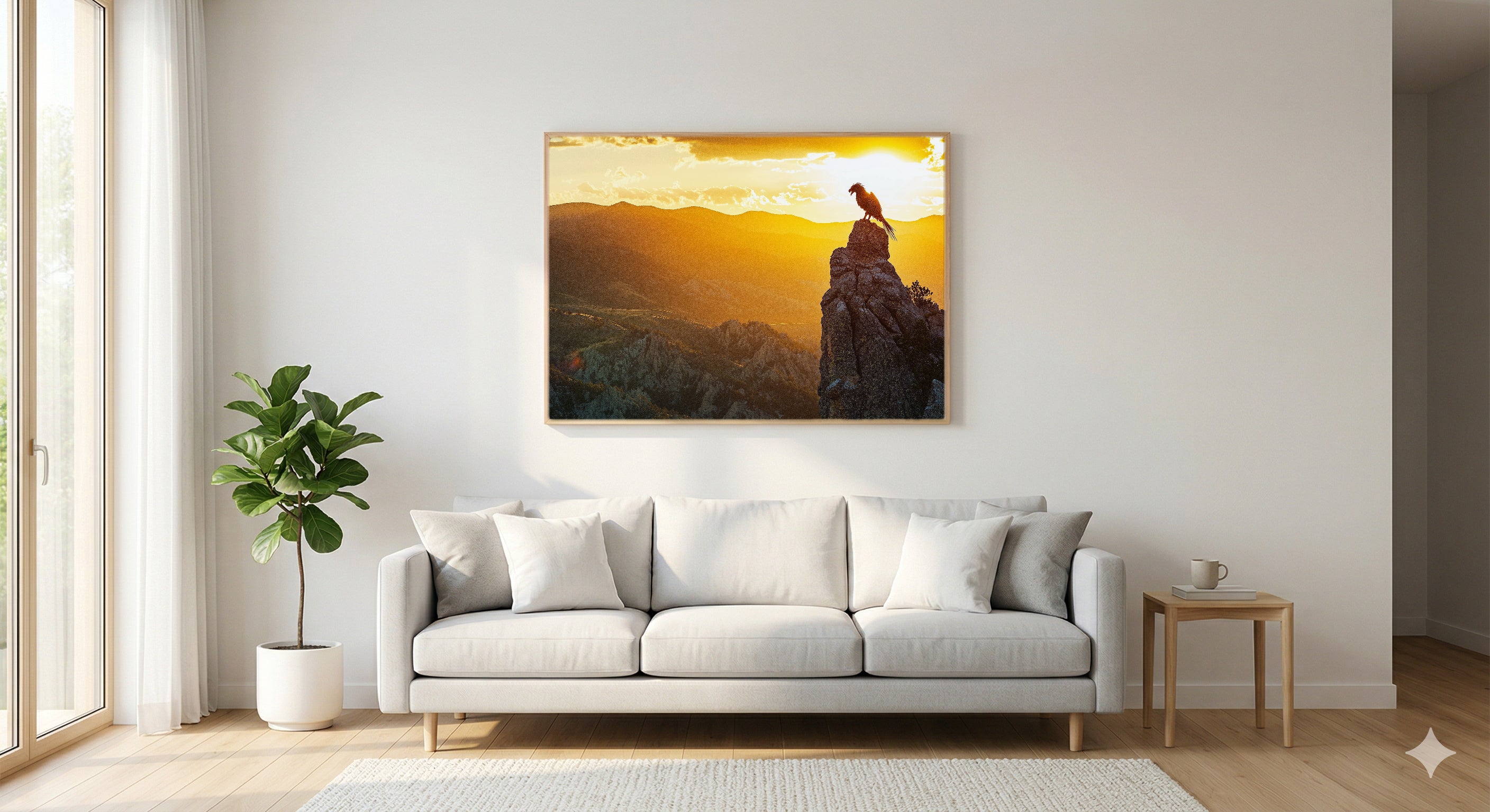 Griffin Canvas Wall Art | Mountain Sigil Print, Mythical Fantasy Decor, Stretched Canvas — griffin-mountain-sigil-living-room-wall-art.jpg