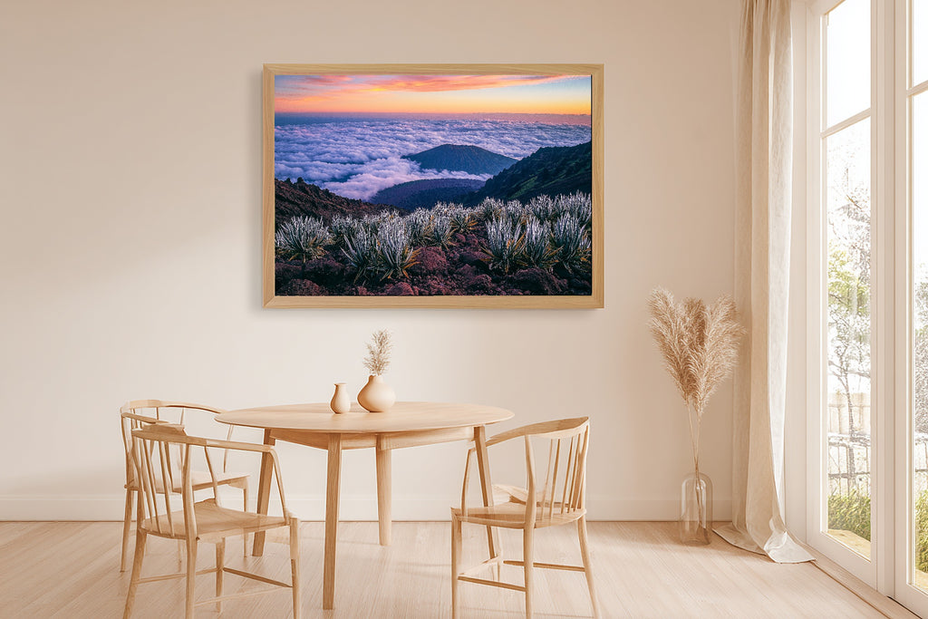 Hand-picked Haleakala Retro Poster Giclée Print — Moody Dreamy Timeless for the Living Room, Ready-to-Hang Art Lover in Your Life Gift — haleakala-retro-poster-dining-room-wall-art.jpg