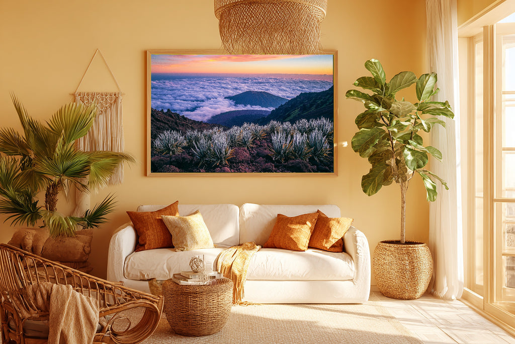 Hand-picked Haleakala Retro Poster Giclée Print — Moody Dreamy Timeless for the Living Room, Ready-to-Hang Art Lover in Your Life Gift — haleakala-retro-poster-room-5-wall-art.jpg
