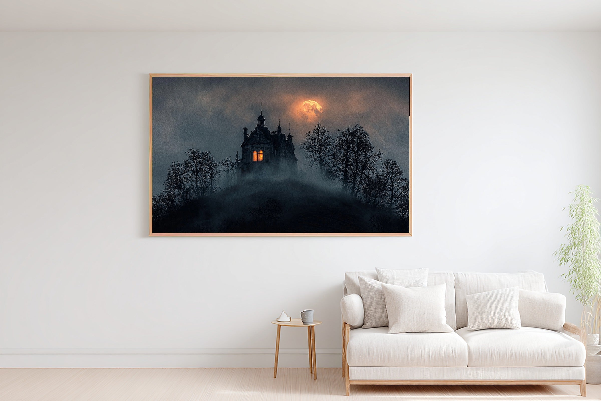 Hand-picked Halloween Haunted Manor Fog Giclée Print — Heartfelt Dreamy Seaside for the Beach House, Ready-to-Hang Coastal Soul Gift — halloween-haunted-manor-fog-bedroom-wall-art.jpg