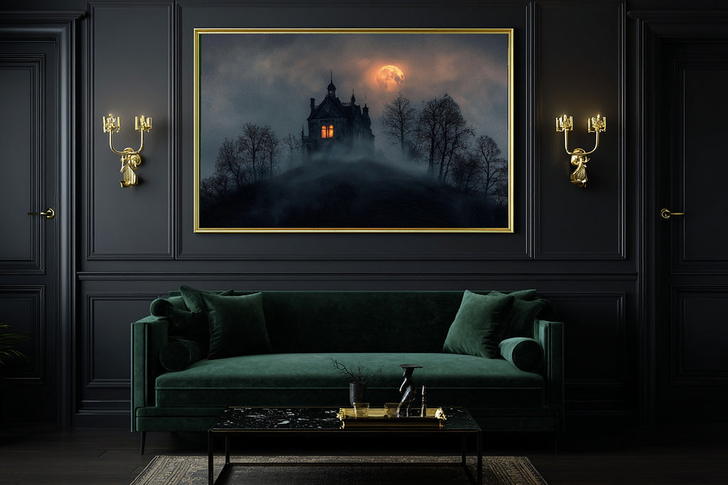 Hand-picked Halloween Haunted Manor Fog Giclée Print — Heartfelt Dreamy Seaside for the Beach House, Ready-to-Hang Coastal Soul Gift — halloween-haunted-manor-fog-office-wall-art.jpg