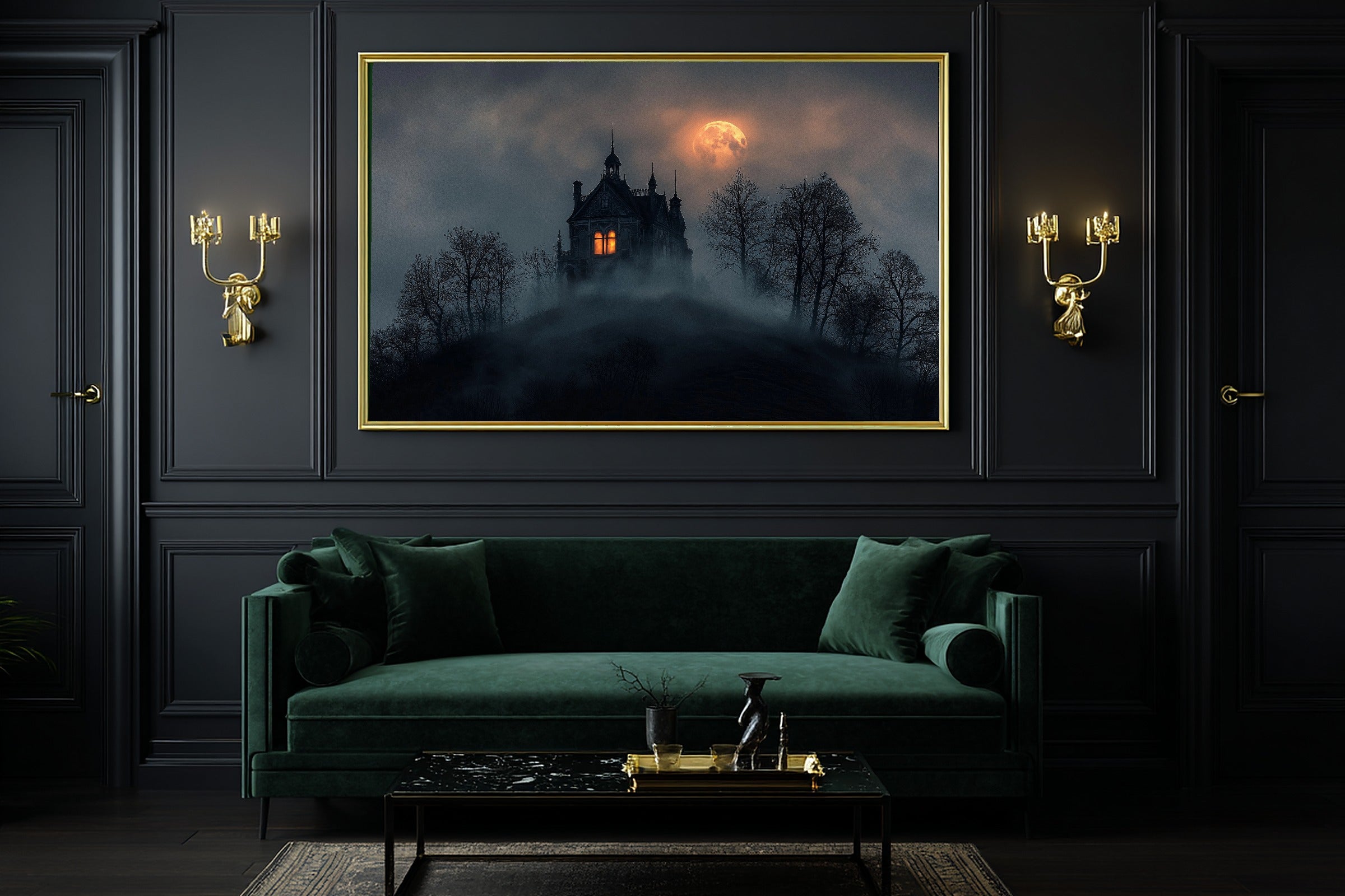 Hand-picked Halloween Haunted Manor Fog Giclée Print — Heartfelt Dreamy Seaside for the Beach House, Ready-to-Hang Coastal Soul Gift — halloween-haunted-manor-fog-office-wall-art.jpg