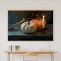 Halloween Moody Pumpkin Still Life Soft Ocean Wall Art — Heartfelt Print for the Beach House, Stretched Canvas Gift for the Coastal Soul — halloween-moody-pumpkin-still-life-canvas-print.jpg