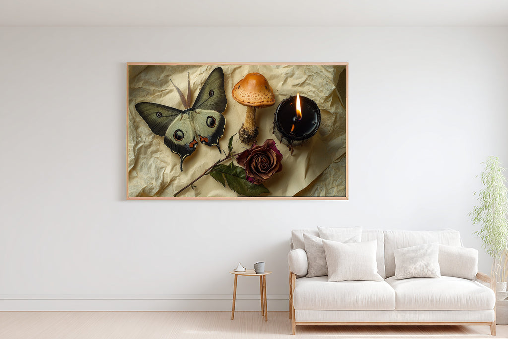 Soft Ocean Halloween Mushroom Moth Occult Canvas Wall Art — Timeless Print for the Beach House, A Gift the Coastal Soul Will Adore — halloween-mushroom-moth-occult-bedroom-wall-art.jpg