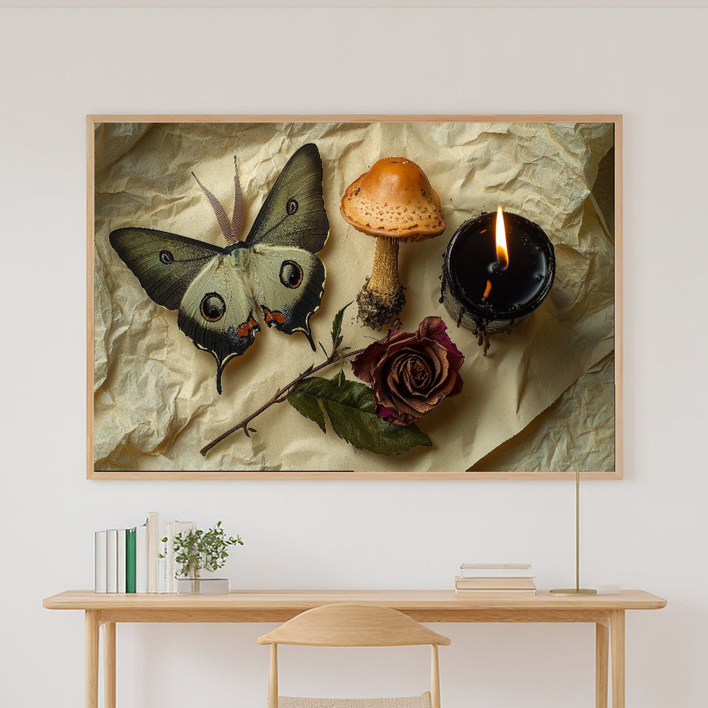 Soft Ocean Halloween Mushroom Moth Occult Canvas Wall Art — Timeless Print for the Beach House, A Gift the Coastal Soul Will Adore — halloween-mushroom-moth-occult-canvas-print.jpg