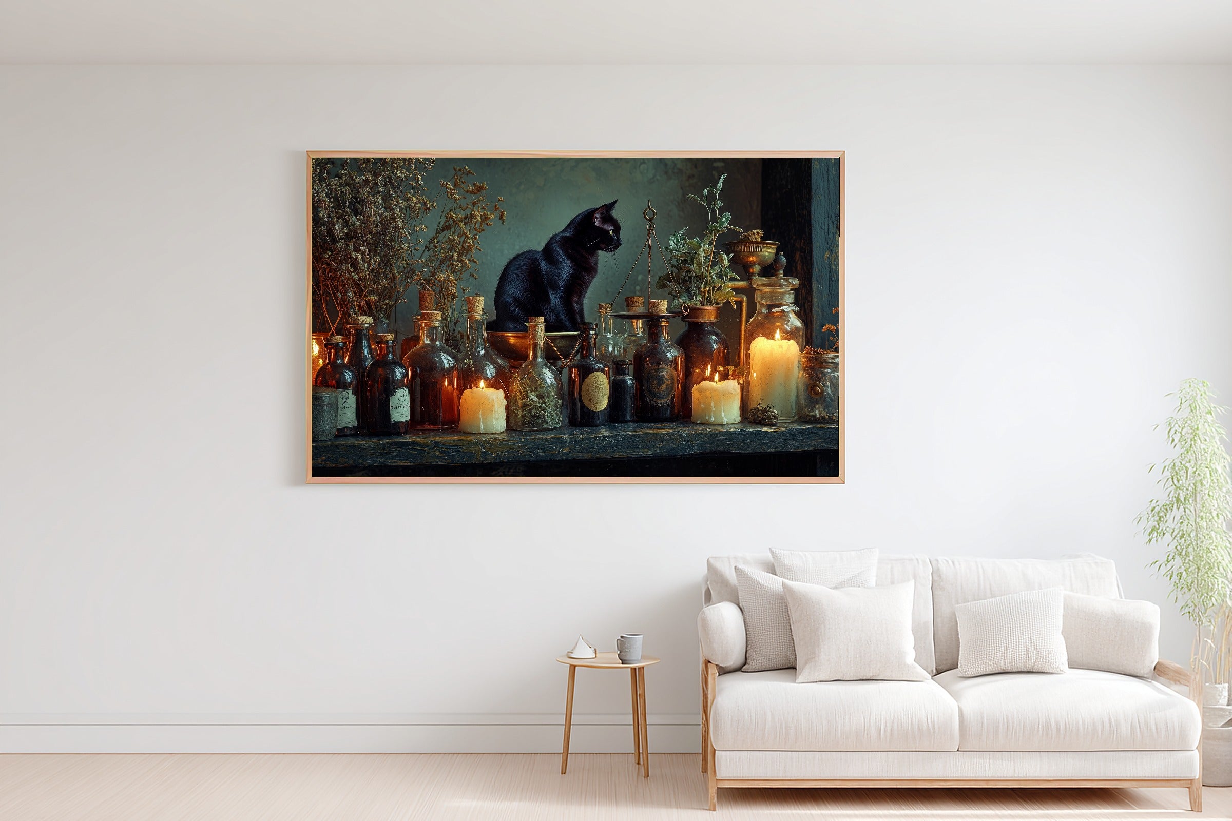 Timeless Halloween Witch Apothecary Shelf — Hazy Tidal Wall Art, Warm Beach House Decor, Stretched Canvas, Ready to Hang — halloween-witch-apothecary-shelf-bedroom-wall-art.jpg