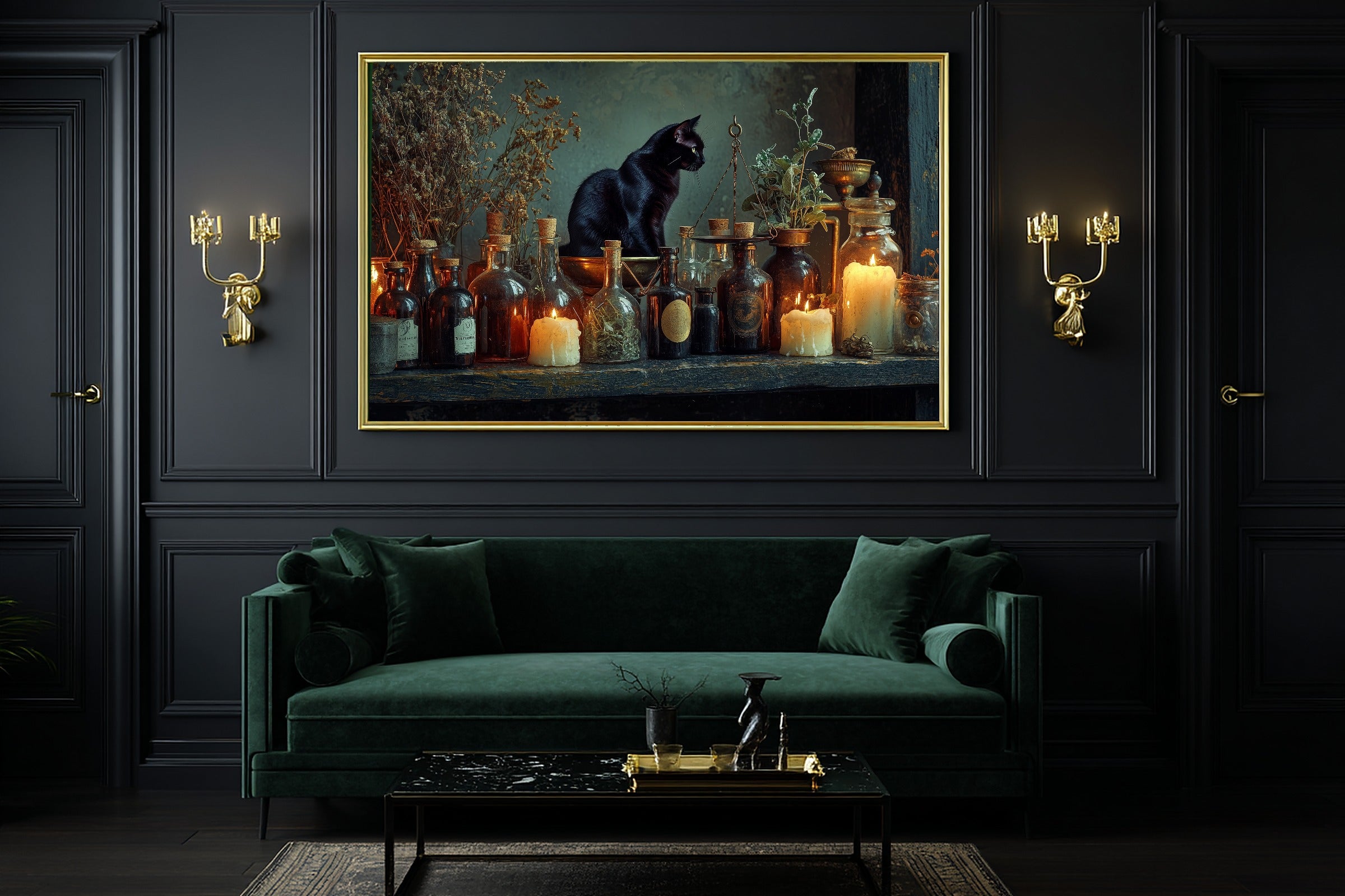 Timeless Halloween Witch Apothecary Shelf — Hazy Tidal Wall Art, Warm Beach House Decor, Stretched Canvas, Ready to Hang — halloween-witch-apothecary-shelf-office-wall-art.jpg