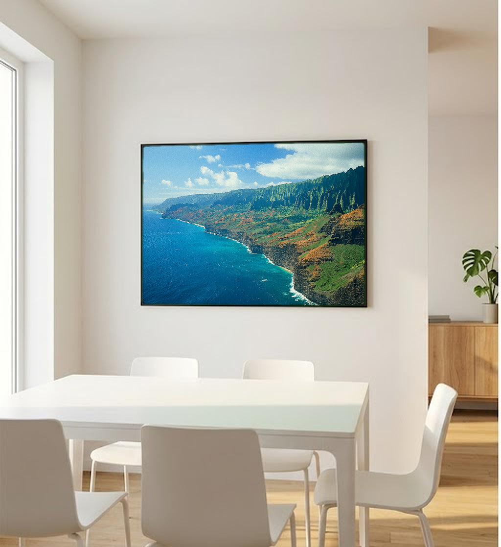 Na Pali Coast Canvas Wall Art | Hawaii Kauai Print, Dramatic Cliffs Tropical Decor, Stretched Canvas — hawaii-na-pali-coast-bedroom-wall-art.jpg