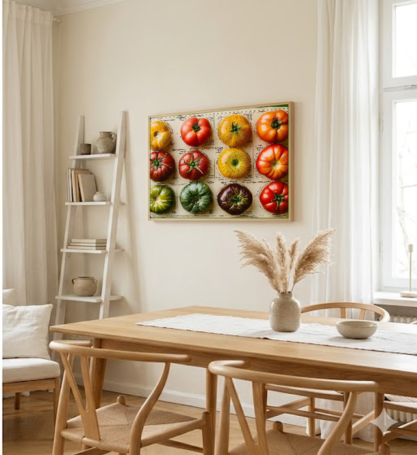 Heirloom Tomato Chart Canvas Wall Art | Vintage Botanical Print, Farmhouse Kitchen Decor, Stretched Canvas — heirloom-tomato-varieties-chart-dining-room-wall-art.jpg