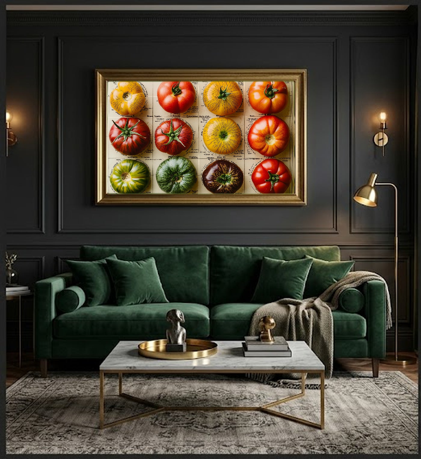 Heirloom Tomato Chart Canvas Wall Art | Vintage Botanical Print, Farmhouse Kitchen Decor, Stretched Canvas — heirloom-tomato-varieties-chart-office-wall-art.jpg